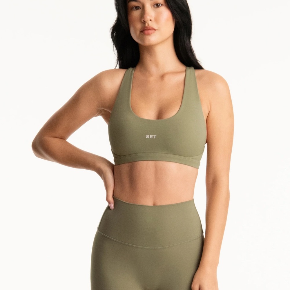 SET Active Airluxe Breathe Parke Pose Bra in beach grass XS